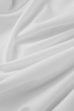 Белый повседневный однотонный бинт в стиле пэчворк с V-образным вырезом и длинным рукавом из двух частей