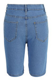 Синие модные сексуальные узкие рваные джинсовые шорты