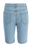 Short jeans azul claro fashion sexy rasgado e justo