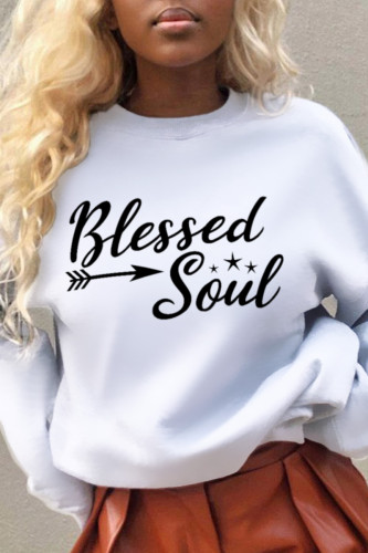 White Street Sportswear Print Patchwork O Neck Tops