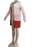 Многоцветная повседневная верхняя одежда в полоску с принтом в стиле пэчворк