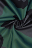 Zwart vest Luipaardprint Camouflage Lippenprint Print Lange mouwen bovenkleding