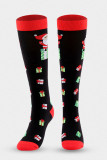 Red Green Fashion Santa Claus Santa Hats Printed Patchwork Sock