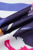 Multicolor Mode Casual Print Basic V-hals Jurken met lange mouwen