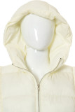 Apricot Casual Solid Patchwork Frenulum Zipper Hooded Collar Outerwear
