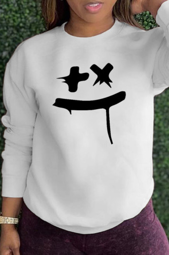 White Street Daily Print Patchwork O Neck Tops
