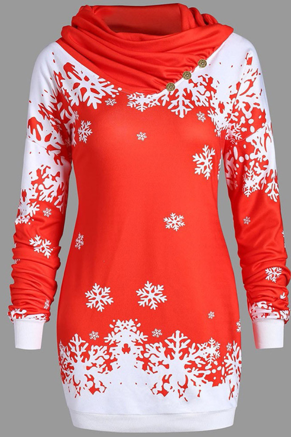 Красные вечерние снежинки в стиле пэчворк Половина водолазки Прямые платья
