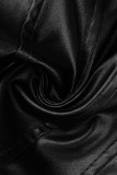 Черная сексуальная повседневная однотонная асимметричная узкая юбка с высокой талией