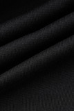 Светло-Серый Повседневный Однотонный Пэчворк Складной Воротник с капюшоном Длинный рукав Из двух частей
