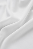 Weiße Mode Prominente Solide Patchwork O-Ausschnitt A-Linie Kleider