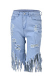 Svart Mode Casual Solid Ripped High Waist Regular Jeans