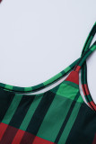 verde moda casual estampado básico cuello alto manga larga dos piezas