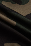 Камуфляж Модный повседневный воротник на молнии с длинным рукавом Обычный рукав с камуфляжным принтом Плюс размер