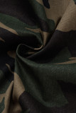 Camouflage Mode Décontracté Fermeture Éclair Col Manches Longues Manches Régulières Imprimé Camouflage Grande Taille