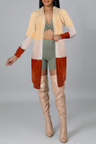 Multicolor Fashion Casual Patchwork Cardigan Oberbekleidung