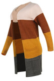 Prendas de abrigo de rebeca de patchwork casual de moda multicolor
