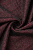 Negro moda patchwork lentejuelas cremallera cuello manga larga dos piezas