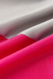 Grau Rosa Mode Lässig Solide Patchwork Langarm Zweiteiler