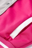 グレー ピンク ファッション カジュアル 無地 パッチワーク 長袖 ツーピース