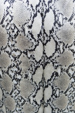 Robes droites grises sexy imprimées patchwork col en V