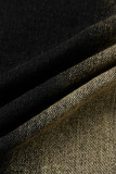Vaqueros de mezclilla regulares de cintura alta básicos con efecto tie dye casuales de moda negro