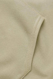 ブラックファッションカジュアルレタープリントベーシックフード付きカラー長袖ツーピース