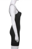 Абрикосовое модное сексуальное однотонное лоскутное платье без рукавов с открытой спиной на тонких бретелях