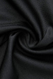 Vestidos de manga comprida de retalhos sexy moda preta com perfuração a quente transparentes