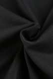 Pantaloni patchwork a matita a vita alta regolari trasparenti neri con patchwork solido