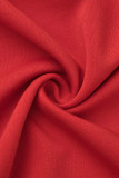 Prendas de abrigo con letras de patchwork casual de moda roja