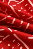 Prendas de abrigo de patchwork con estampado casual rojo