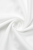Weiß Mode Sexy Regular Sleeve Langarm Umlegekragen Hemdkleid Mini Solid Kleider