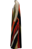 Многоцветные повседневные прямые платья с принтом в стиле пэчворк на тонких бретелях