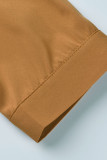 Tangerine Lässige, solide Patchwork-Knöpfe, Hemdkleid mit Umlegekragen