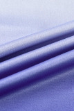 Blauer Mode-beiläufiger allmählicher Änderungs-Druck-grundlegender Reißverschluss-Kragen-dünne Overalls