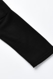 Серый модный повседневный однотонный базовый косой воротник с длинным рукавом из двух частей