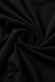 Черные модные сексуальные прозрачные узкие комбинезоны в стиле пэчворк с круглым вырезом