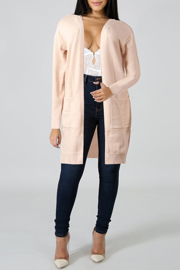 Apricot Fashion Casual Solid Cardigan Oberbekleidung