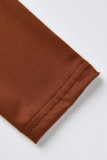 Negro casual estampado patchwork asimétrico cuello redondo manga larga dos piezas