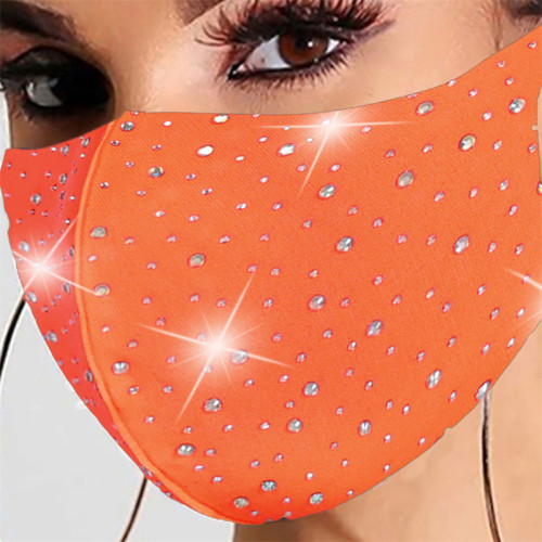Orange Mode Casual Patchwork Hot Drill Mask