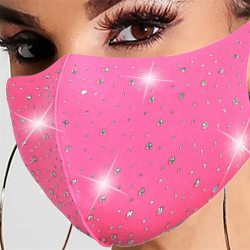 Máscara de broca quente rosa moda casual patchwork