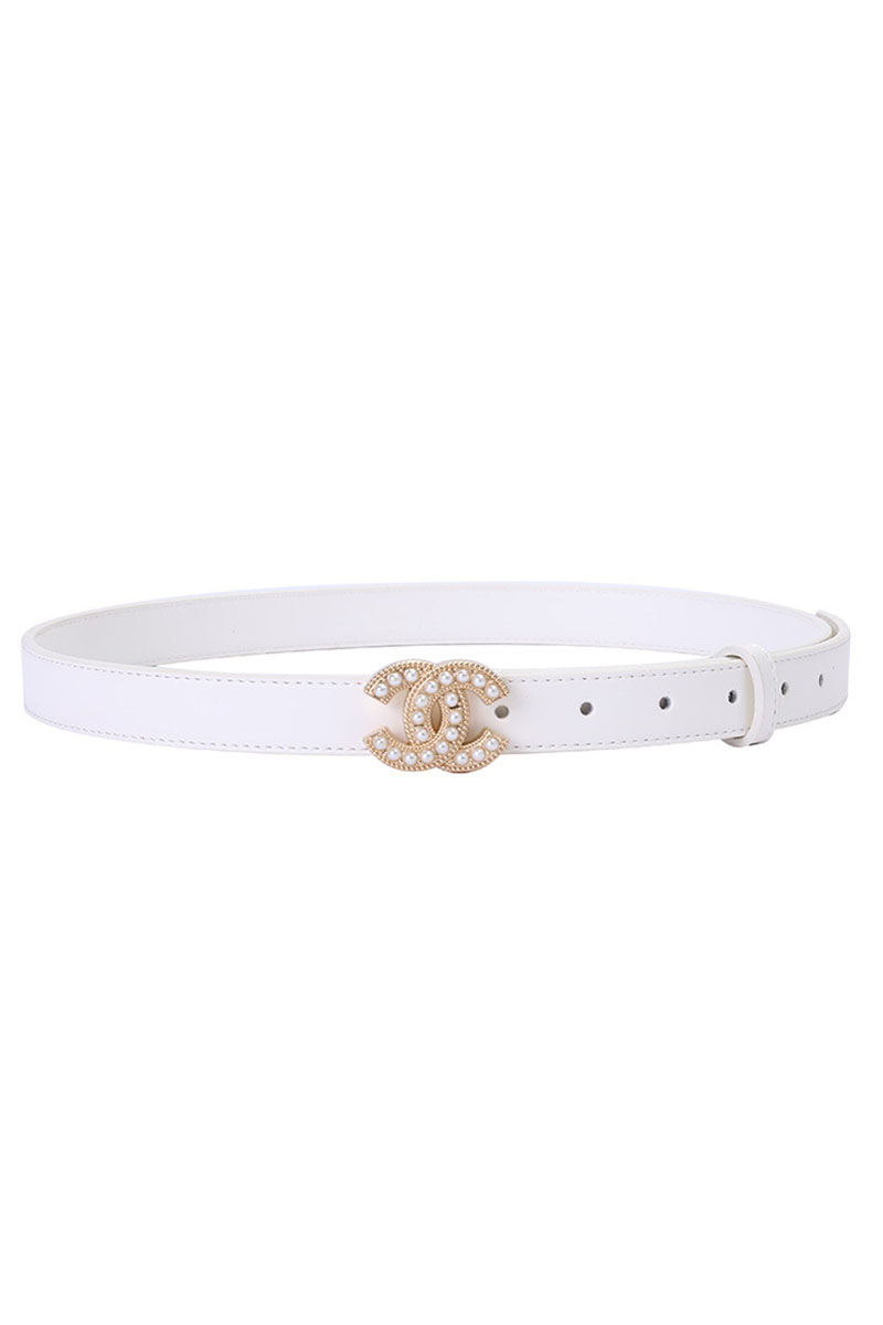 

White Fashion Simplicity Letter Patchwork Belts