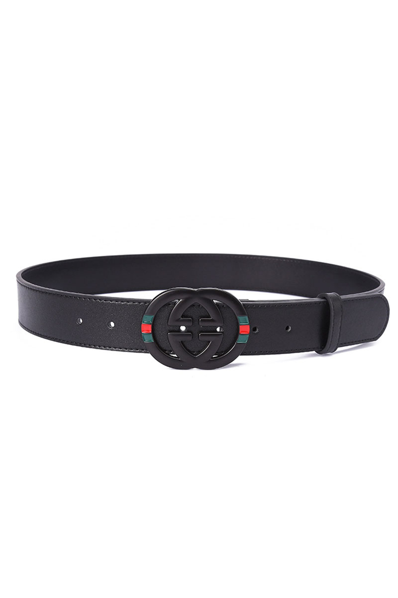 

Black Fashion Simplicity Letter Patchwork Belts