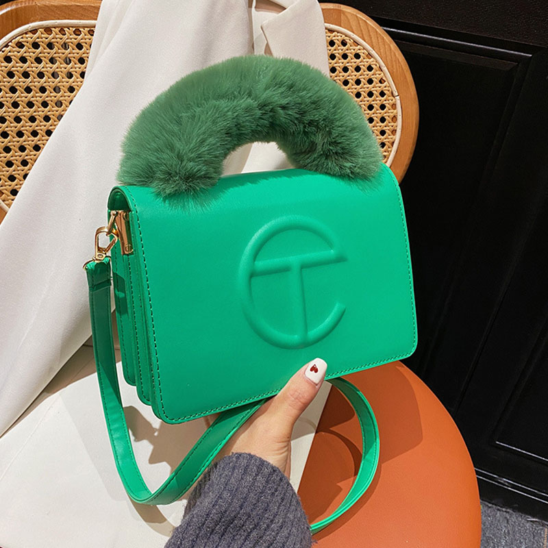 

Green Fashion Simplicity Solid Split Joint Bags