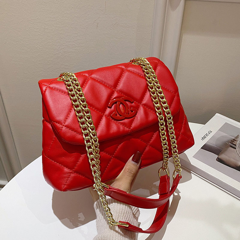 

Red Fashion Simplicity Solid Patchwork Bags