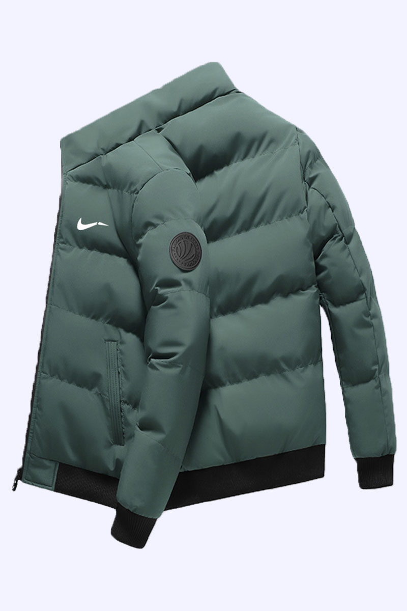 

Army Green Fashion Casual Print Split Joint Mandarin Collar Outerwear