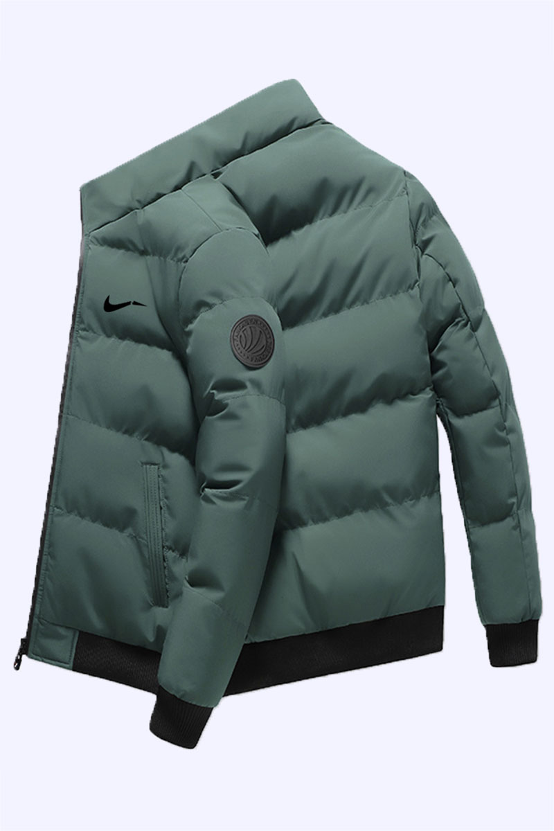 

Army Green Fashion Casual Print Split Joint Mandarin Collar Outerwear