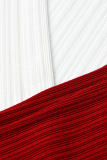 Красный сексуальный сплошной пэчворк с V-образным вырезом и длинным рукавом из двух частей