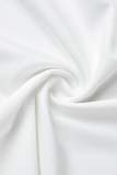 Witte sexy effen patchwork jurken met een schouderkokerrok