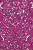 Lila elegante, solide Patchwork-Perlen-Hot-Drill-Kleider mit geradem Schnitt